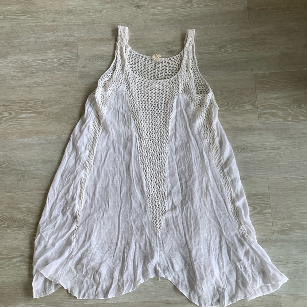Elan Mesh Swim Coverup White, Medium